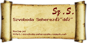 Szvoboda Seherezádé névjegykártya
